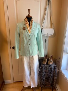 Banana Republic Seersucker Cabana Blazer stripes